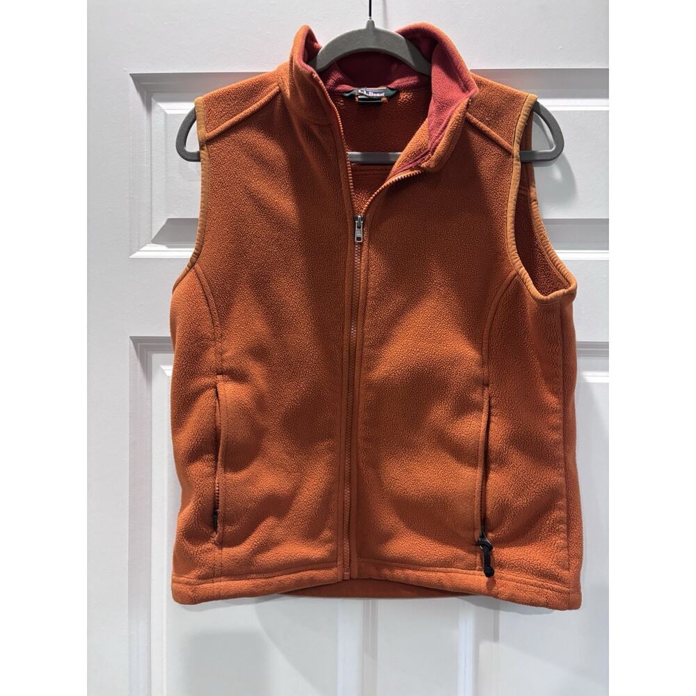 LL Bean Women’s Small Vest Burnt Orange Fleece